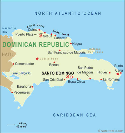 dominikanische republik stadte karte